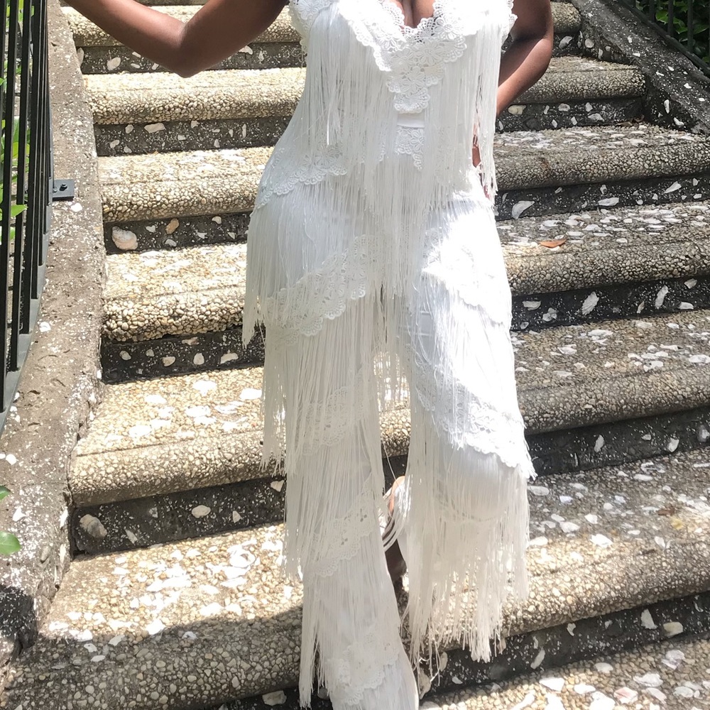 White tassel jumpsuit